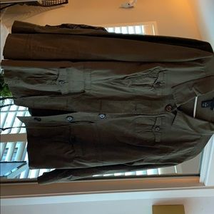 Army green, canvas jacket.